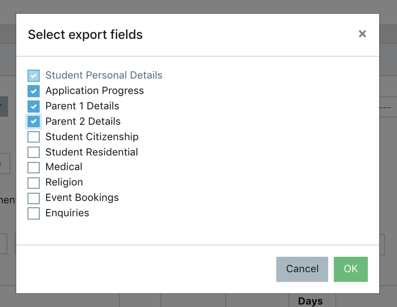 Export Column Select