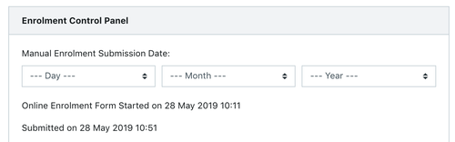 Manual Enrolment Submission Date