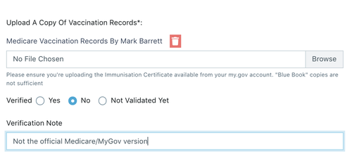 Document Verification by Admin