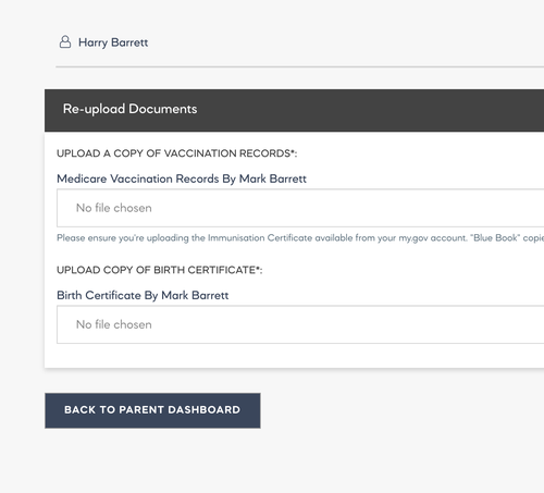 Parent Reupload Documents